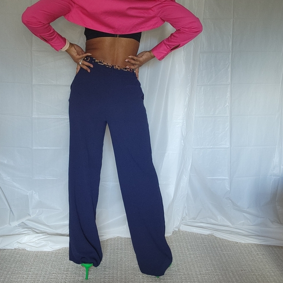 Forever 21 Contemporary Navy Wide-Leg Pants - Picture 4 of 14